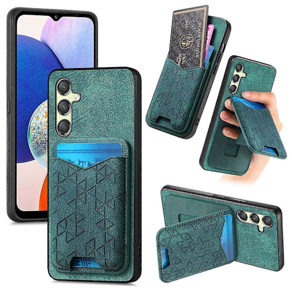 Til Samsung Galaxy A14 4G/5G Etui med Præget Mønster, Kortholder, Støttefod, Læder Bagside Cover Multicolor Style C
