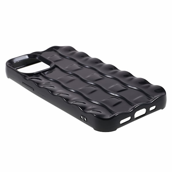 För Iphone 12 Pro Max Tpu phone case 3d randigt mönster Anti-Scratch cover Black