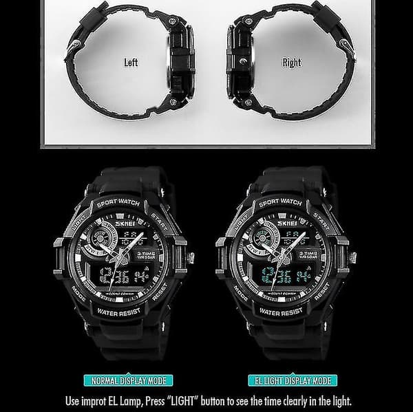 Skmei 1650 läderrem Version Electronic Watch Silver