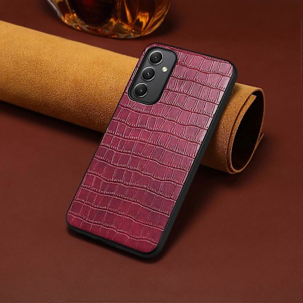 Samsung Galaxy A35 5G Nahkainen Takakuori Krokotiilikuviolla Suojaava Kotelo Multicolor Style E