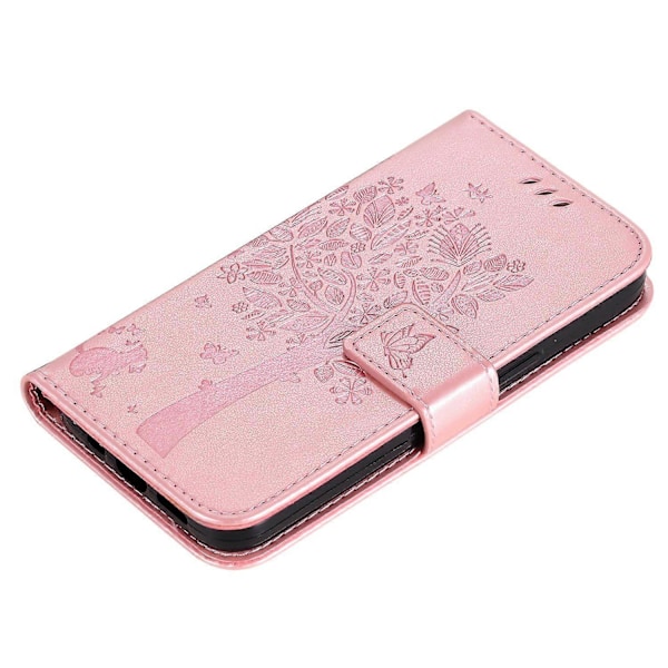 KT Imprinting Flower Series-3 Fodral till Xiaomi 14T Katt Träd Mönster Flip Läder Telefonskal Multicolor Style L