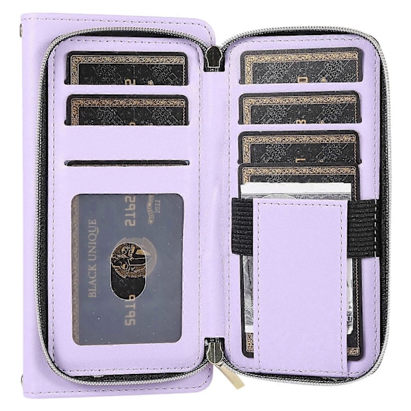 Plånboksfodral för iPhone 14 Pro Max Folio PU Läder Ställ Romber Mobilskal med Handrem Multicolor Style A
