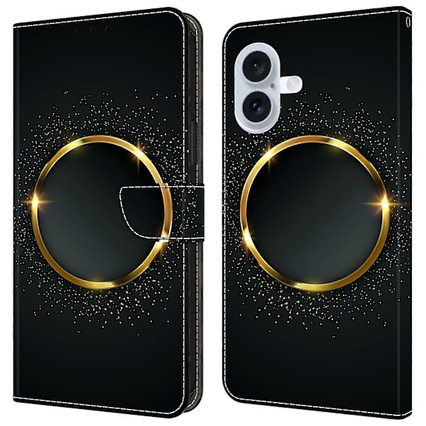 iPhone 16 -kotelo PU-nahkainen lompakkokotelo jalustalla Multicolor Style E
