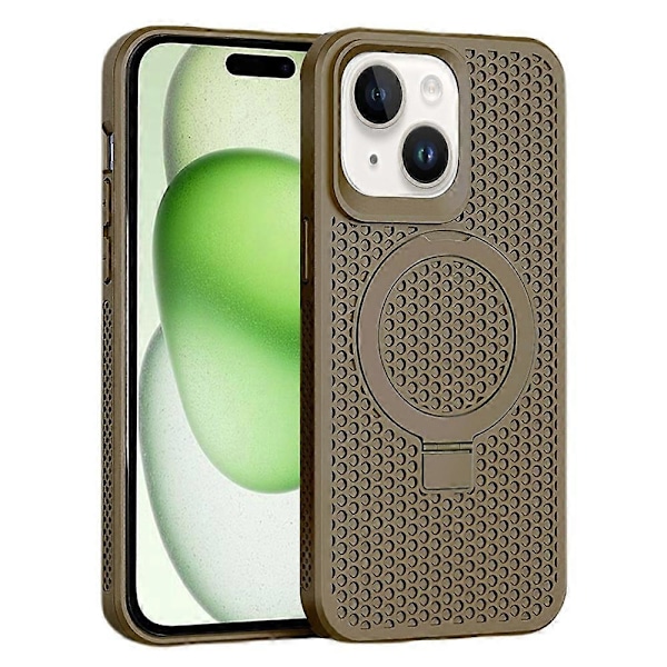 iPhone 15 Magneettinen Puhelinkotelo Kumipinnoitettu TPU Lämmönpoisto Jalustalla Multicolor Style E