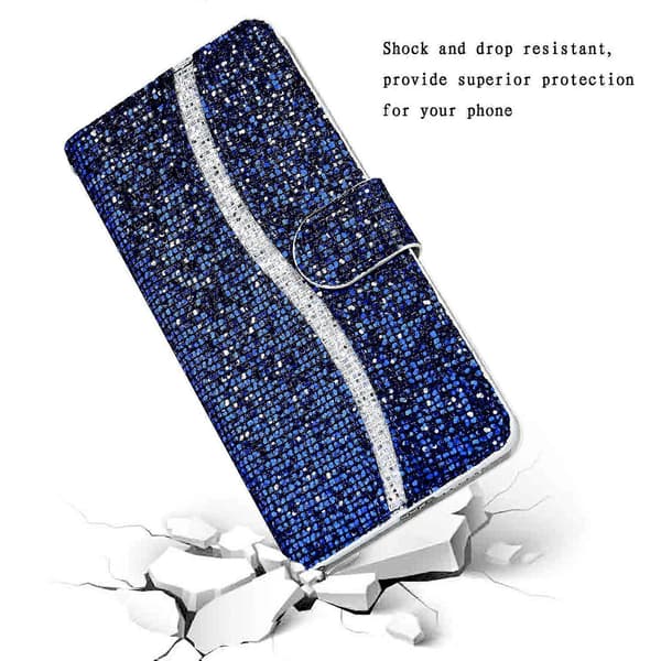iPhone 16 Plus -kotelo PU-nahkaa, lompakkokorttipaikat, kimalteleva puhelinkuori Multicolor Style B