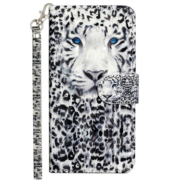 Deksel til iPhone 16e med 3D-mønster, trykt telefondeksel i lær Multicolor Leopard
