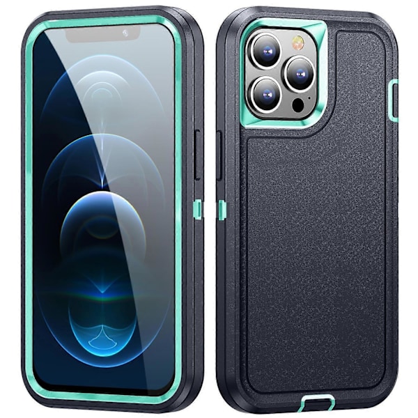 For iPhone 12/12 Pro Anti-Scratch Deksel TPU+PC Fallbeskyttelse Telefondeksel Multicolor Style D
