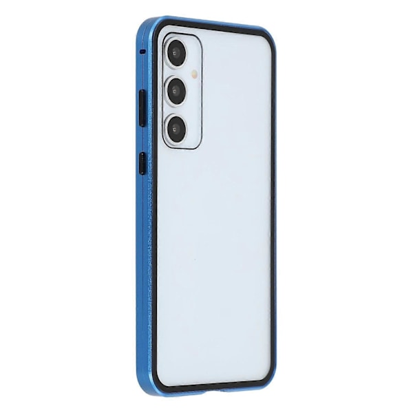 For Samsung Galaxy A55 5G Deksel med Skjermbeskytter Herdet Glass Metall Telefondeksel Magnetisk Lås Multicolor Dark Blue
