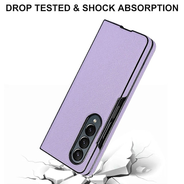 Samsung Galaxy Z Fold4 5G Iskunkestävä Puhelinkotelo PU-nahka+PC Ristikkäiskuvioitu Suojus Multicolor Style D