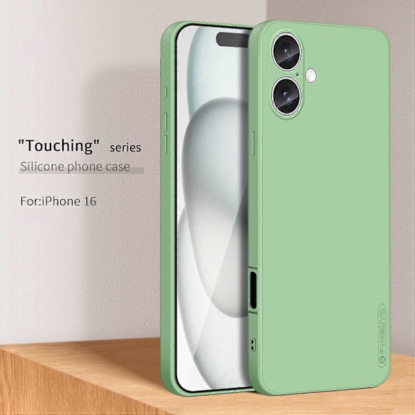 PINWUYO JK Touching Series Skal för iPhone 16 Fodral Fiber Flocking Liner Mjukt TPU Telefonskal Multicolor Style C