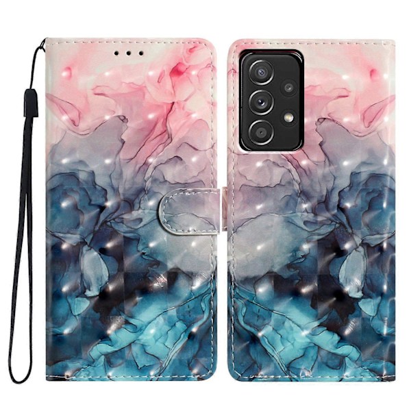För Samsung Galaxy A53 5G Fodral Ställfunktion PU Läder 3D Mönstertryck Telefonskal Multicolor Style B