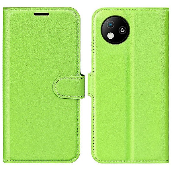 Til ZTE Blade A35 Lite Etui Litchi Tekstur Stødsikkert Læder Wallet Telefon Cover- Multicolor Green