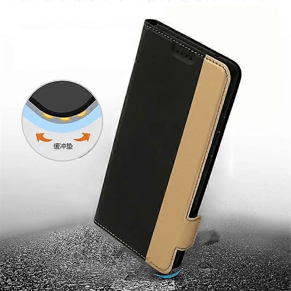 Samsung Galaxy S24 -puhelimen korttipaikallinen PU-nahkainen suojakotelo, jossa on käännettävä jalusta ja kontrastiväri Multicolor Rose Gold