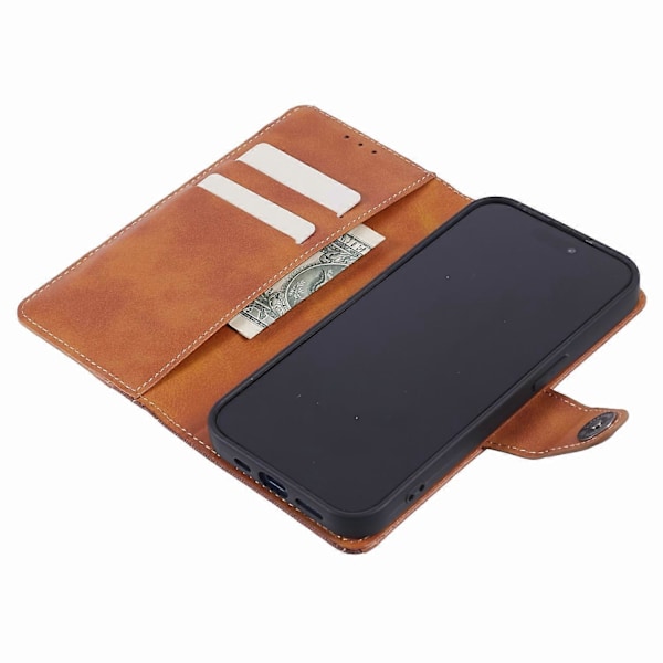 För iPhone 15 Pro Fodral Splitsad PU Läder Flip Omslag Plånbok Mobilskal