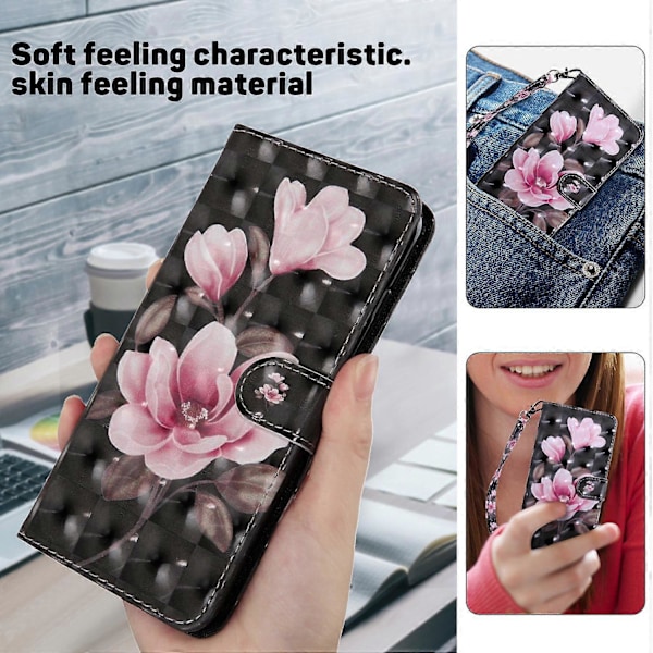 Samsung Galaxy S24 Ultra -kotelo 3D-kuviopainatuksella, nahkainen lompakkokotelo Multicolor Style I