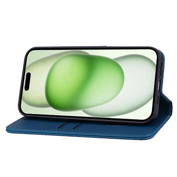 Til iPhone 15 Plus Cover Rhombus Prægning Business Læder Telefon Cover med Wallet Stand Multicolor Style B