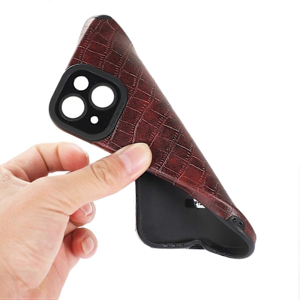 Skal för iPhone 13 Slim-Fit Krokodiltextur PU Läder+TPU Telefonskydd Multicolor Style D