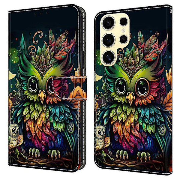 Skal för Samsung Galaxy S25 Ultra, mönstertryckt skyddande fodral TPU+PU Läder Flip Telefonfodral Multicolor Style L
