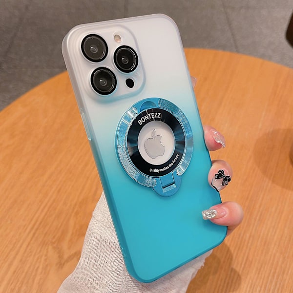 Kickstand- cover för Iphone 12 Pro Max, Gradient Color PC- phone case Kompatibel med Magsafe Gradient Blue