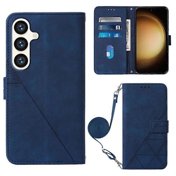 Læderetui med skulderrem, pung og stativ til Samsung Galaxy S24+ Multicolor Sapphire