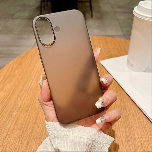 Deksel til iPhone 16 Plus, anti-fall, matt hard PC-telefondeksel - Transparent Multicolor Transparent Grey