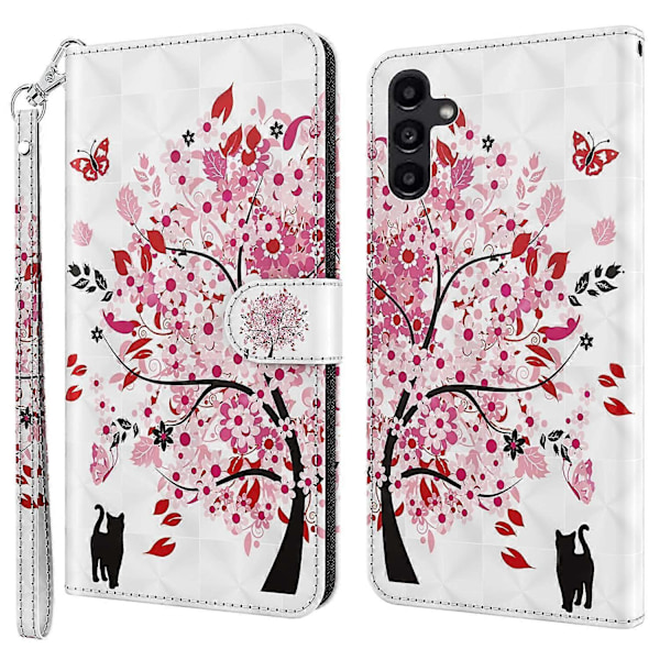För Samsung Galaxy A25 5G Fodral Läder 3D Mönster Telefonskal Multicolor Wish Tree