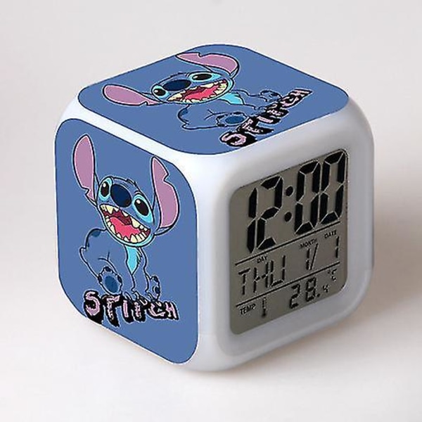 Stitch Väckarklocka Stitch Barnpresent Färgglad färgskiftande fyrkantig väckarklocka Julklapp Model 3