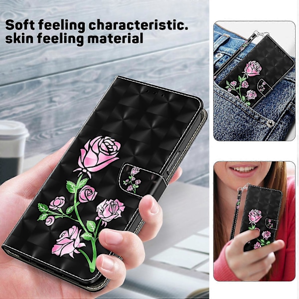 Samsung Galaxy S24 Ultra -kotelo 3D-kuviopainatuksella, nahkainen lompakkokotelo Multicolor Style C
