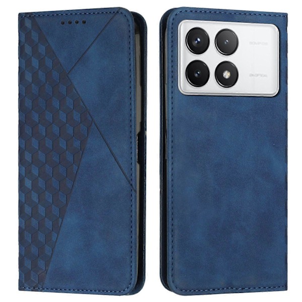 Til Xiaomi Poco F6 Pro 5G/Redmi K70 5G/K70 Pro 5G TPU+PU Læder Præget Støvtæt Etui Telefon Stan Multicolor Sapphire