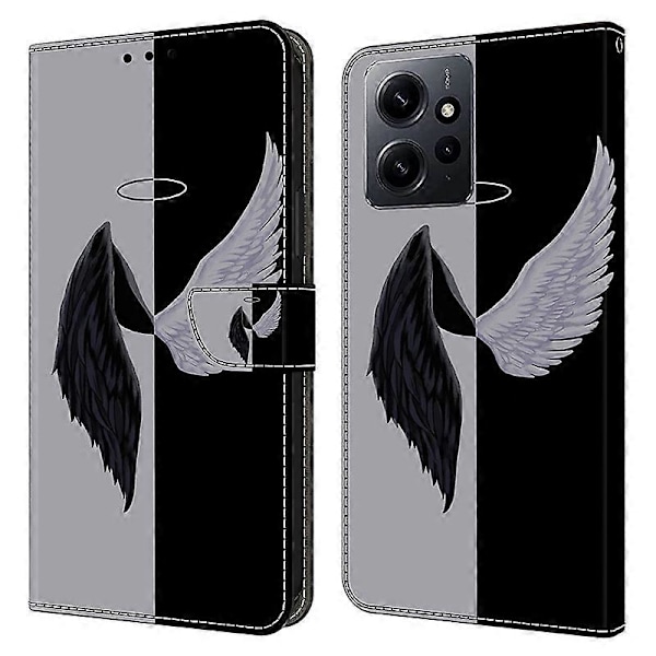 För Xiaomi Redmi Note 12 4G Skal Stöttåligt Mobilskal Läder Flip Plånboksfodral Multicolor Style P