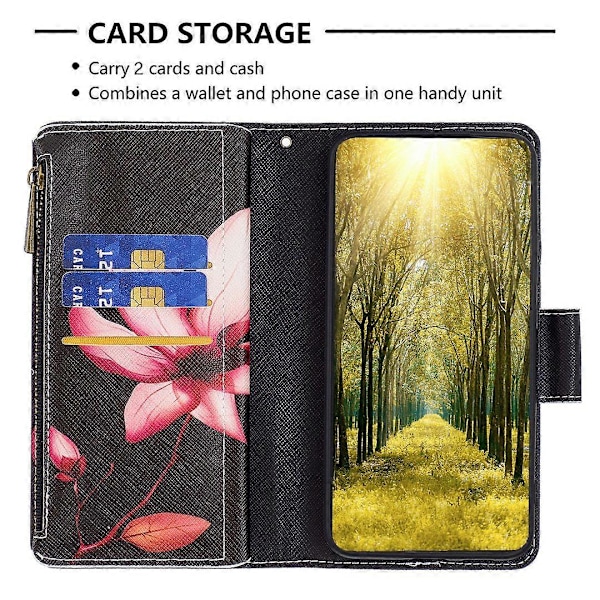 BF03 Lynlåspung i PU-læder med mønstertryk til Xiaomi Redmi Note 13 Pro 5G/Poco X6 5G Multicolor Lotus