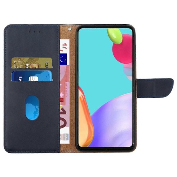 För Samsung Galaxy A05 4G Skal Slim-Fit TPU+Äkta Läder Mobiltelefonfodral Multicolor Style B