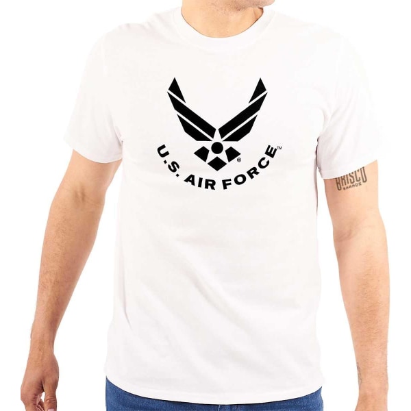 Us Air Force Usaf Fly Fight Emblem Grafisk T-shirt män eller kvinnor White XL