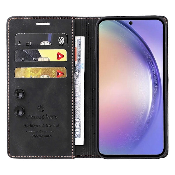 006-sarjan Samsung Galaxy A54 5G -kotelo nahkaisella lompakkokotelolla ja imukuppikiinnityksellä Multicolor Style A