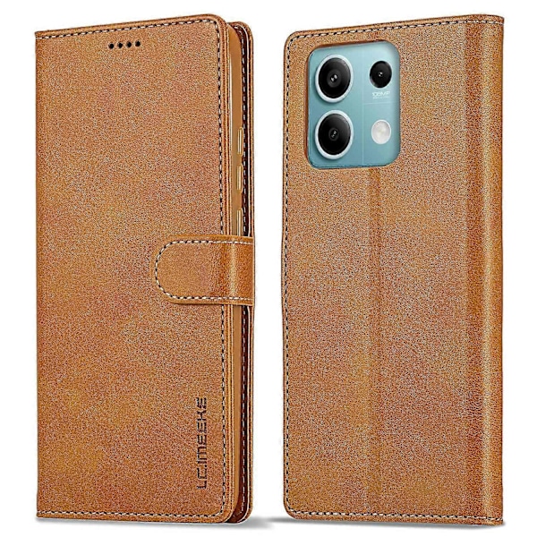 LC.IMEEKE Etui til Xiaomi Redmi Note 13 Pro 5G/Poco X6 5G, tegnebog, stativ, kalveskinds tekstur læder telefoncover Multicolor Yellow
