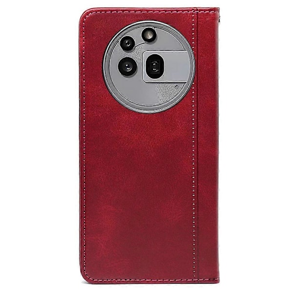 För Nothing Phone (3a) Pro Fodral Dold Magnetisk Stängning Kalvtextur Läder Telefonskal Multicolor Red