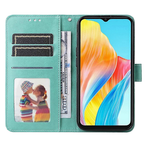 För Oppo A38 4G Fodral Plånbok Slim-Fit PU Läder Magnetiskt Telefonskal Multicolor Style D