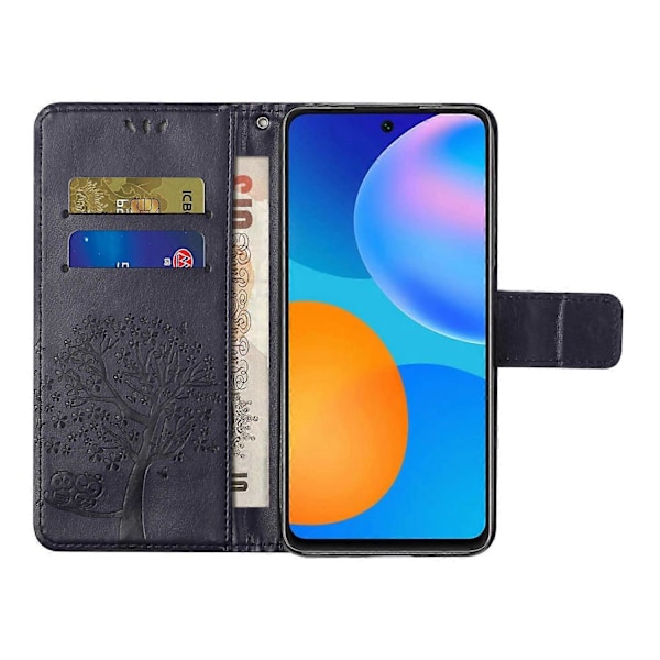 Ugle Mønster Tryk Design Læder Wallet Telefon Cover til Samsung Galaxy A32 4G (EU Version) Multicolor Style B