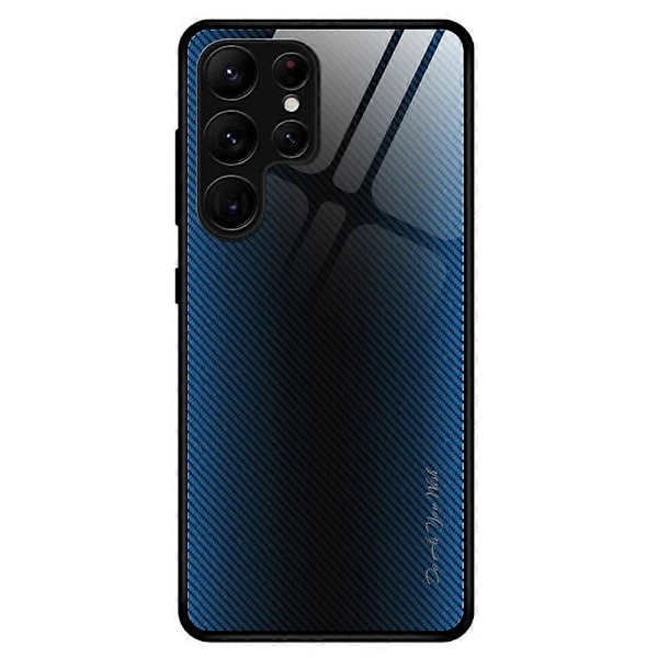 Herdet Glass+TPU Mobiltelefondeksel for Samsung Galaxy S23 Ultra, Karbonfibertekstur Telefondeksel Multicolor Style F