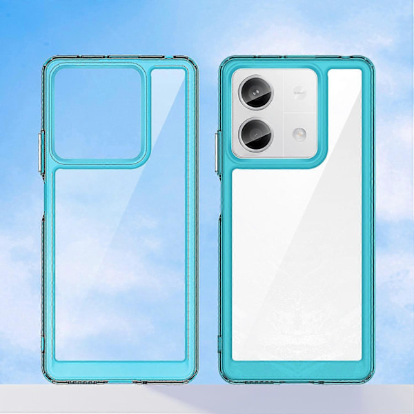 Fodral för Xiaomi Redmi Note 13 5G, färgglad TPU-ram + genomskinlig akryl baksida Multicolor Transparent Blue