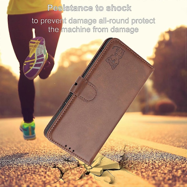 Til Samsung Galaxy S25 Edge Etui Glad Kat Mønster Præget Læder Wallet Telefon Cover Multicolor Brown