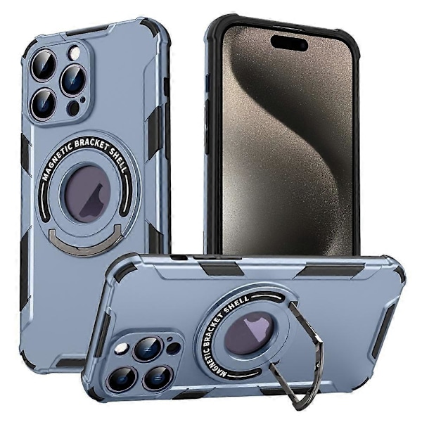 Skyddsfodral med Ställ för iPhone 15 Pro Max PC+TPU Mobilskal Kompatibelt med MagSafe Multicolor Style F