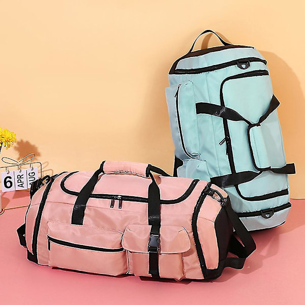 Stor Rejsetaske med Våd/Tør Rum, Duffel Bag, Forstærket Rygsæk Grey