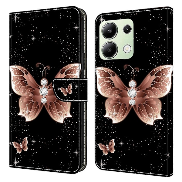 Xiaomi Redmi Note 13 4G Lompakkokotelo Puhelimelle, Pudotussuoja, 3D-kuvioitu Nahkainen Käännettävä Suojakotelo Multicolor Style D