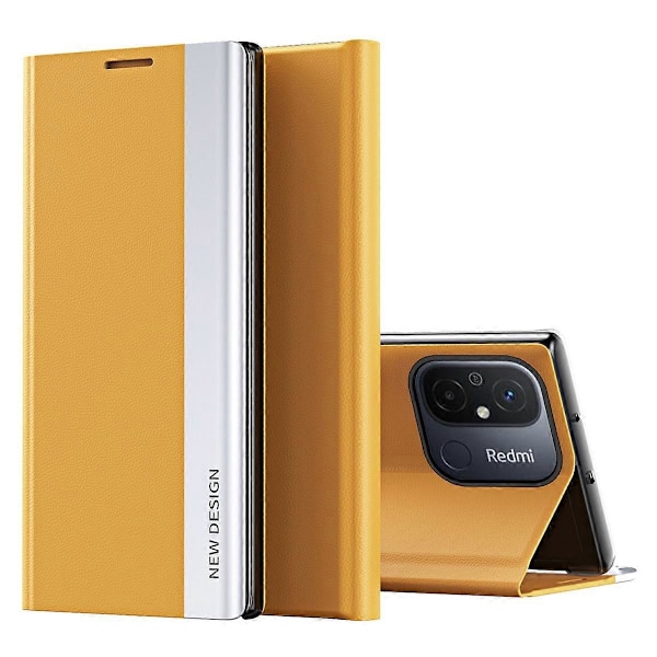 Xiaomi Redmi 12C 4G PU-nahkainen Käännettävä Jalustallinen Puhelinkotelo Galvanoidulla Iskunkestävällä Suojakuorella Multicolor Style G