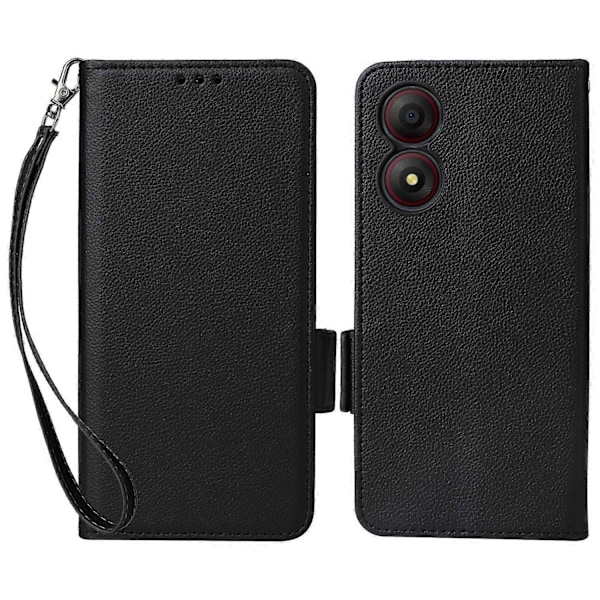 För ZTE Blade A34 Telefonfodral Läder Litchi Textur Skydd med Magnetisk Stängning - Grå Multicolor Black