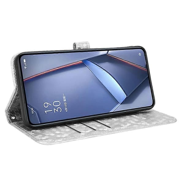 Til Realme C75 Wallet Case Dot Mønster Prægning PU Læder Telefon Cover - Grøn Multicolor Silver