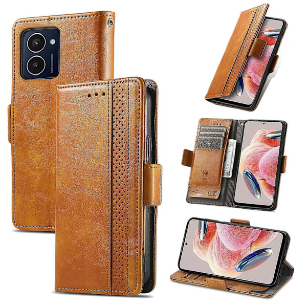 CASENEO 002-serien För HMD Pulse Pro Fodral Ställ Plånbok Splitsad PU Läder Omslag - Mörkbrun Multicolor Light Brown
