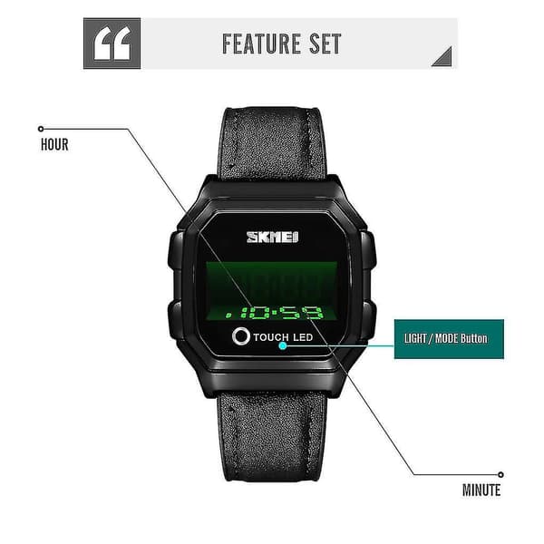 Skmei 1650 läderrem Version Electronic Watch Blue