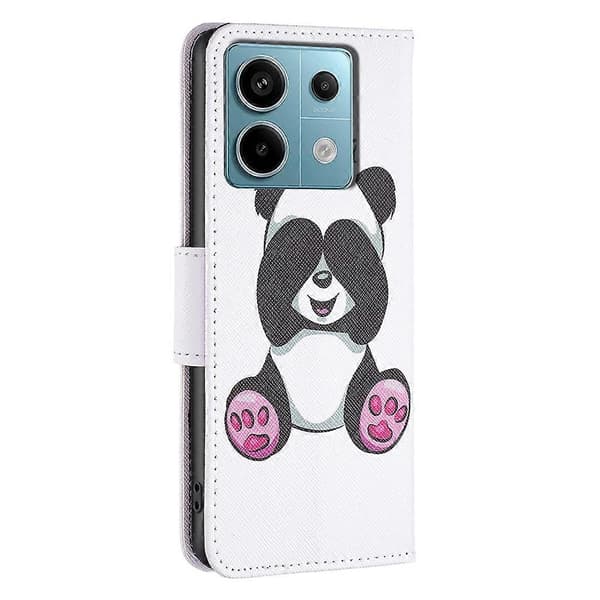 Lædercover med tegnebogsmønster til Xiaomi Redmi Note 13 Pro 5G/Poco X6 5G Multicolor Panda